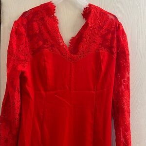 Elegant Red Lace Dress